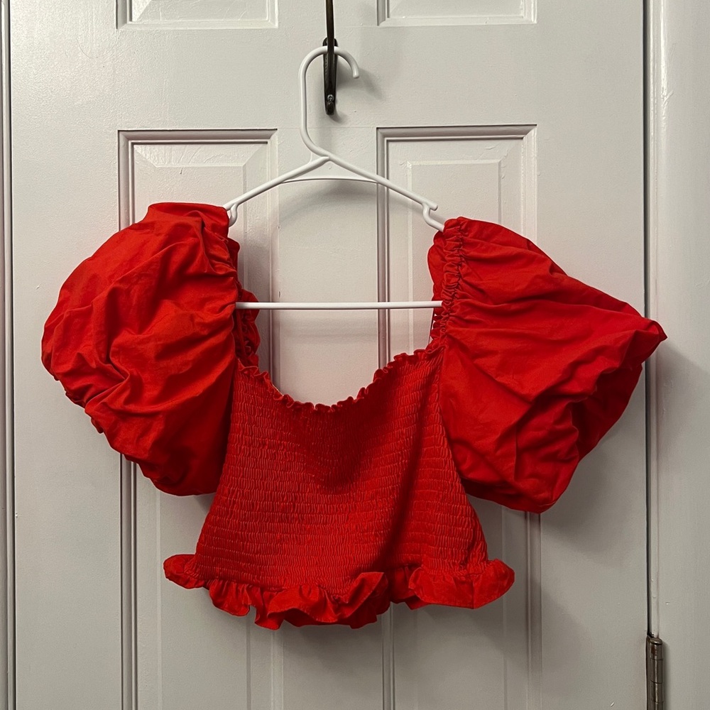 Crop top with Puff Sleeves | Zara | Size L